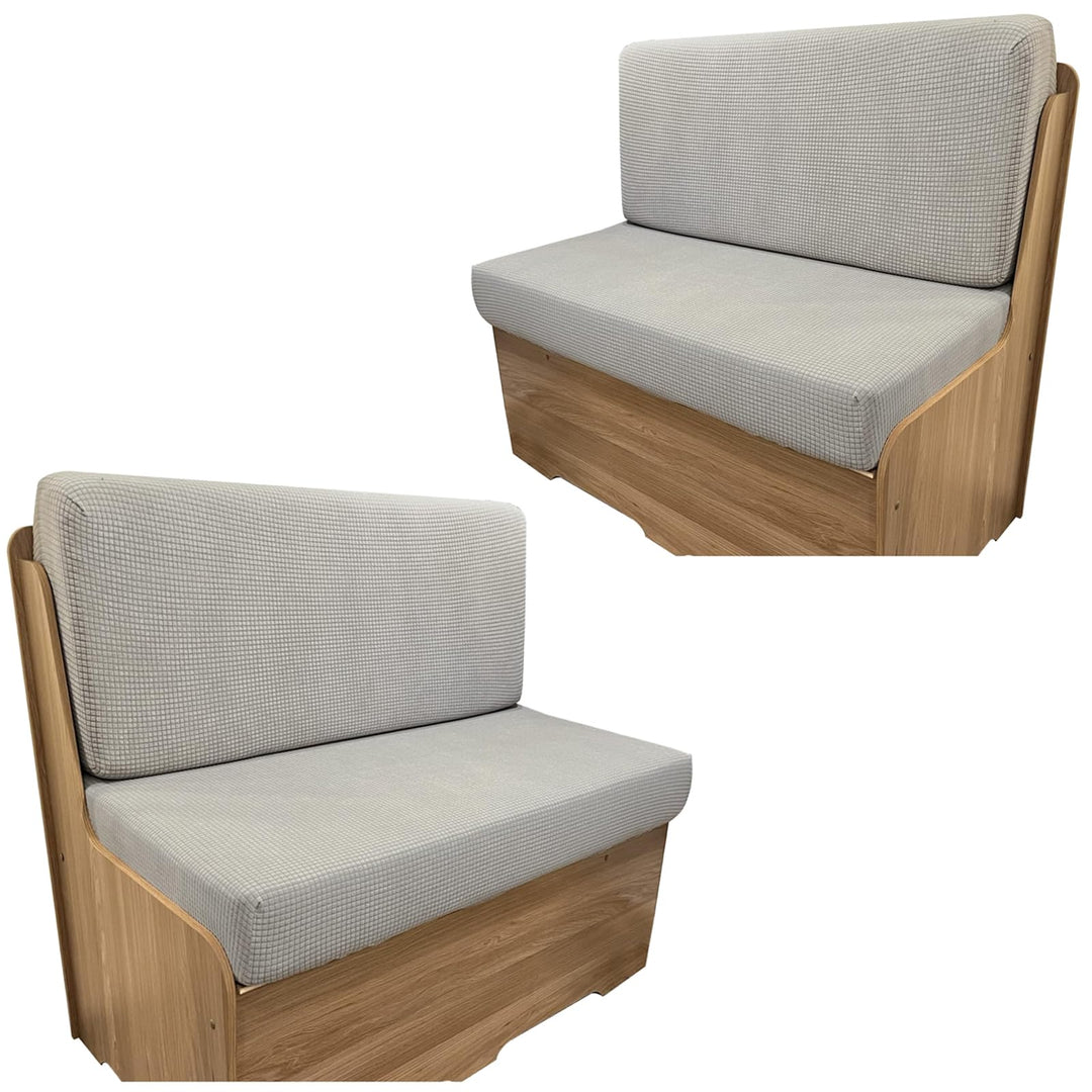 Dulepax Ersatz-Kissenbezüge für Wohnwagen-Dinette-Sitzbezüge, grau, dehnbarer Stoff, für Wohnmobile,