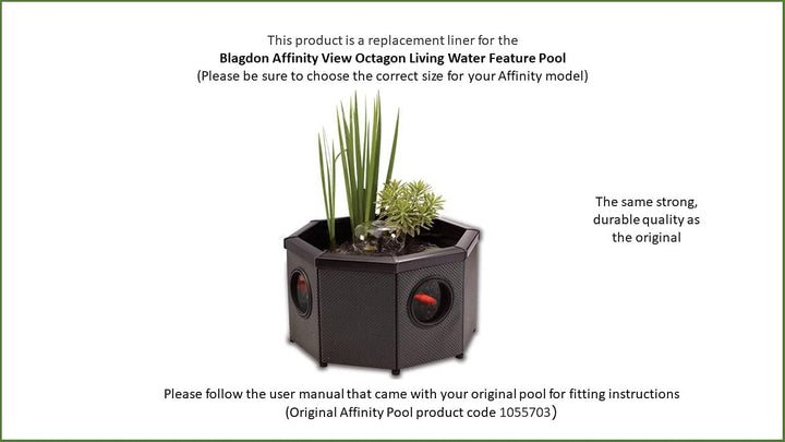 Blagdon Ersatzfolie für den Affinity View Octagon Living Water Feature Pool Achteckige Ansicht, Acht