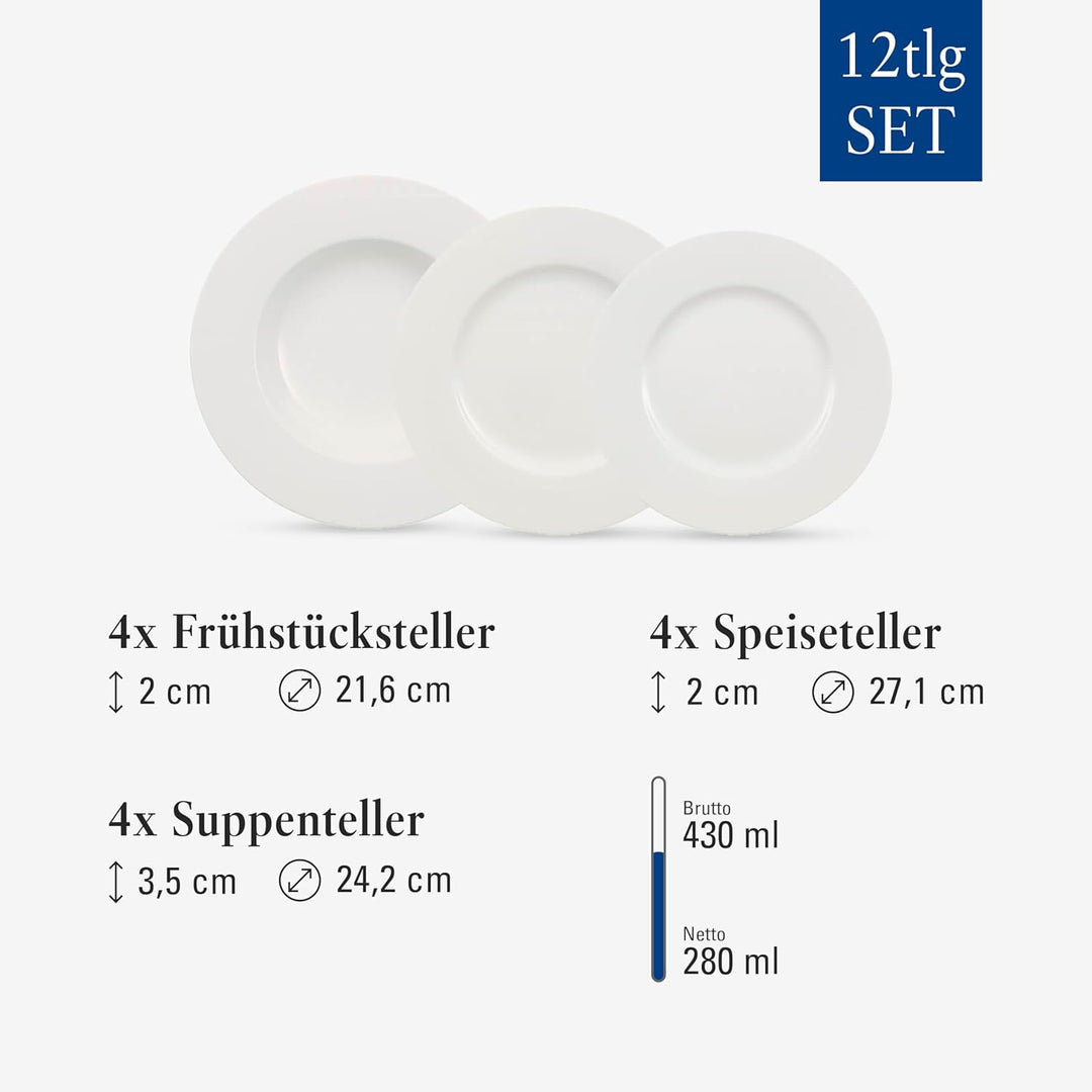 VilleroyundBoch 10-1155-8152 Wonderful World Teller-Set 12-tlg. weiss Fine China