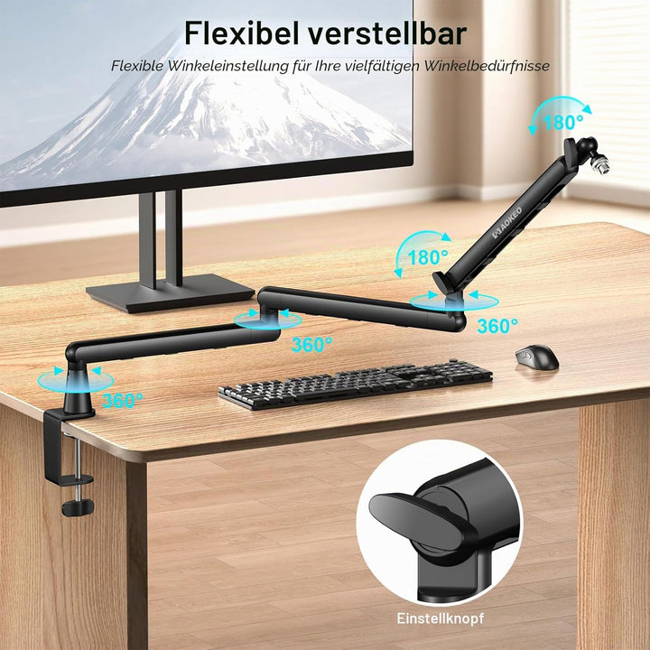 Aokeo AK-55i Mikrofonarm mit niedrigem Profil, geeignet für Aokeo Yeti, Snowball iCE, HyperX QuadCas
