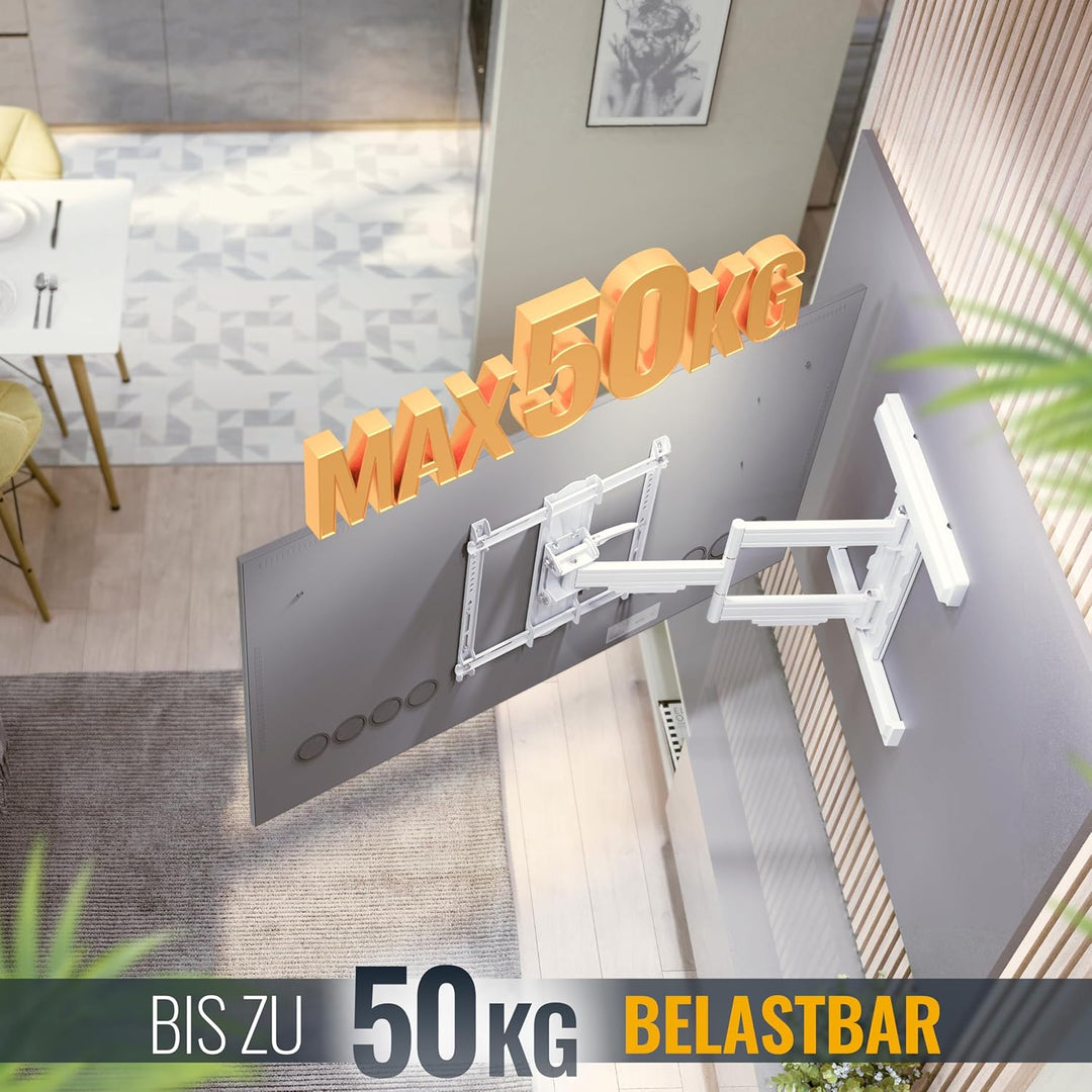 RICOO TV Wandhalterung Fernseher Schwenkbar Neigbar für 45-85 Zoll, Universal TV Halterung S5744-W,