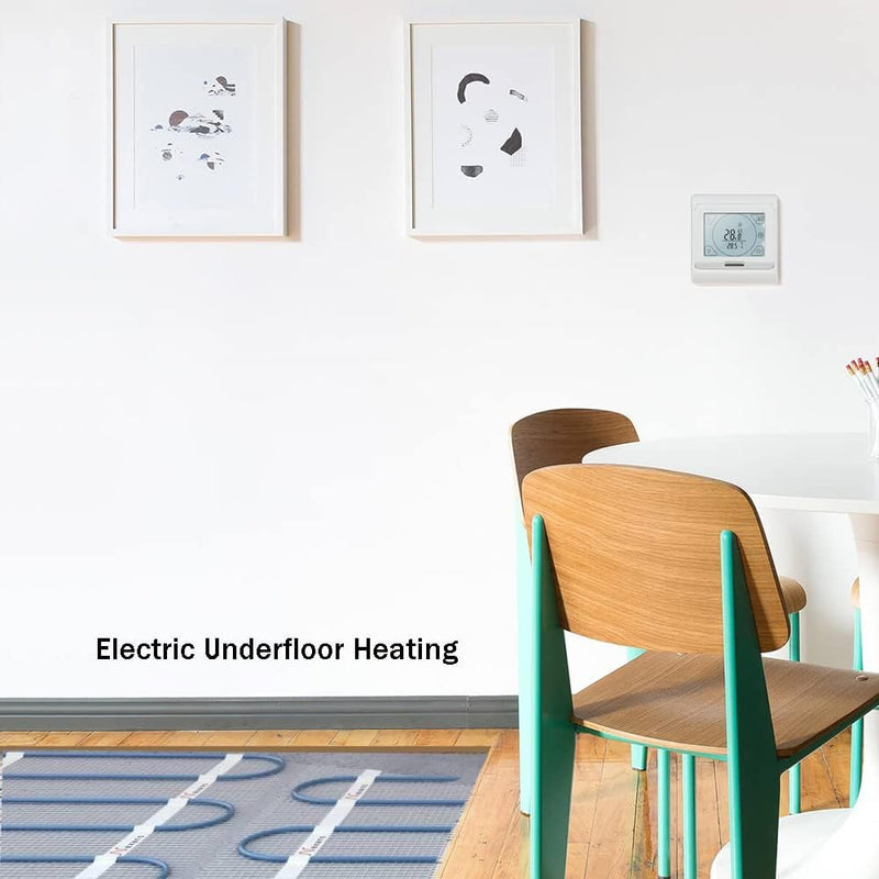 KETOTEK Thermostat Fussbodenheizung Elektrisch Programmierbar mit fühler 16A, Digitale Raumthermosta