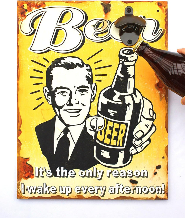 D&M Wandbild Beer mit Flaschenöffner 40cm Bieröffner 21261 Wandflaschenöffner Öffner (21261 Gelb), 2