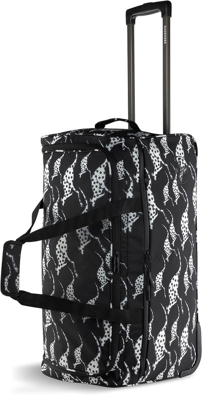 Chiemsee Jump N Fly Reisetasche auf Rollen, Unisex Weekender aus recyceltem PET, Schwarz, Schwarz