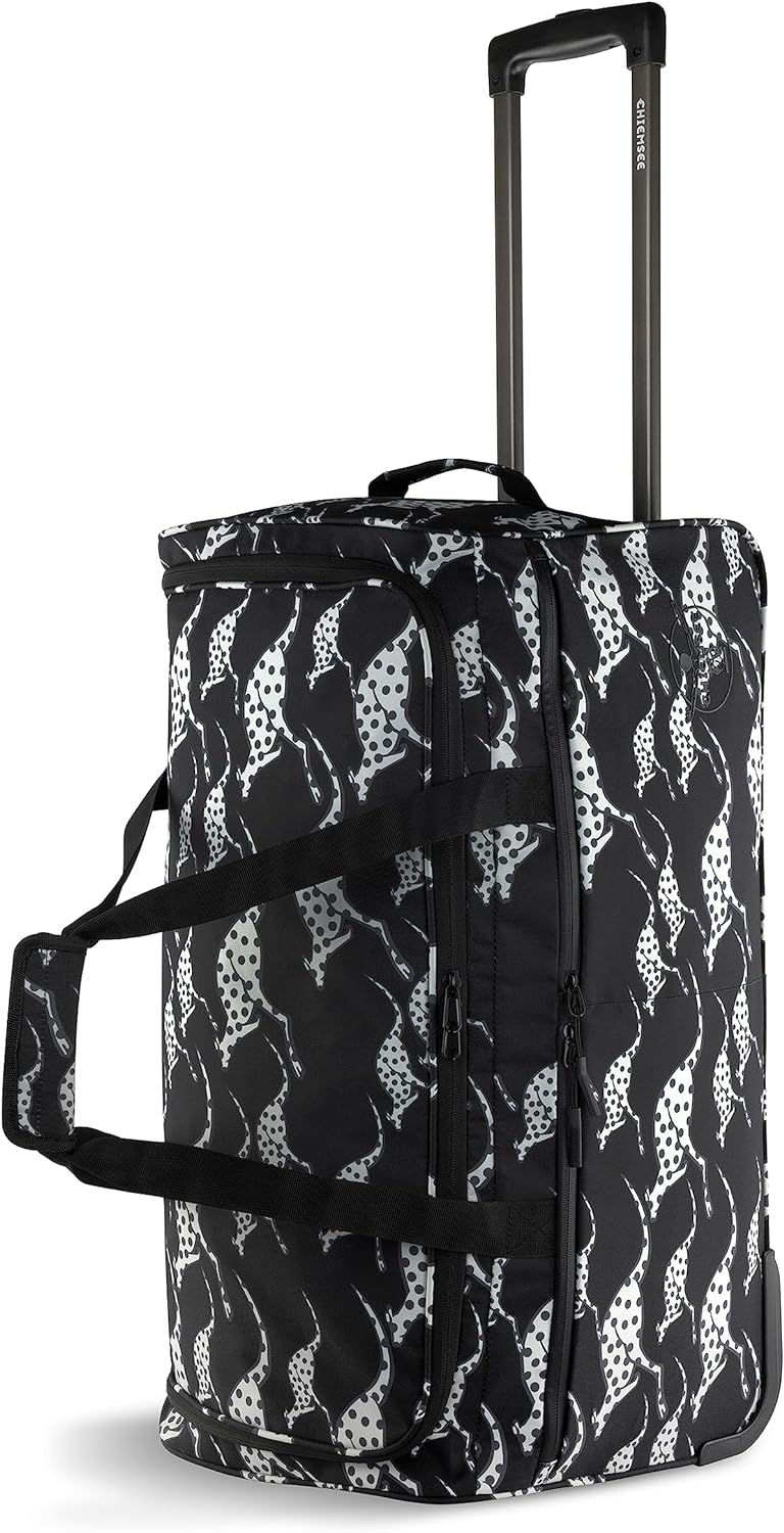 Chiemsee Jump N Fly Reisetasche auf Rollen, Unisex Weekender aus recyceltem PET, Schwarz, Schwarz