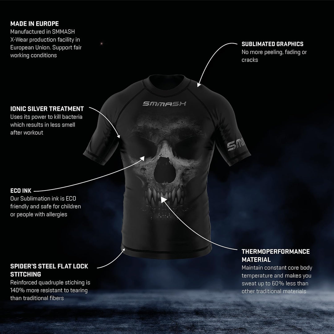 SMMASH Koi Rashguard Herren Kampfsport Langarm, Sport Longsleeve Atmungsaktiv und Leicht, Sportobert
