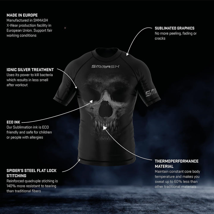SMMASH Koi Rashguard Herren Kampfsport Langarm, Sport Longsleeve Atmungsaktiv und Leicht, Sportobert