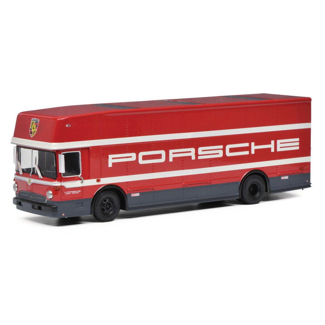 Schuco 452026100 Mercedes-Benz Renntransporter Porsche 1:64, Mehrfarbig, Large