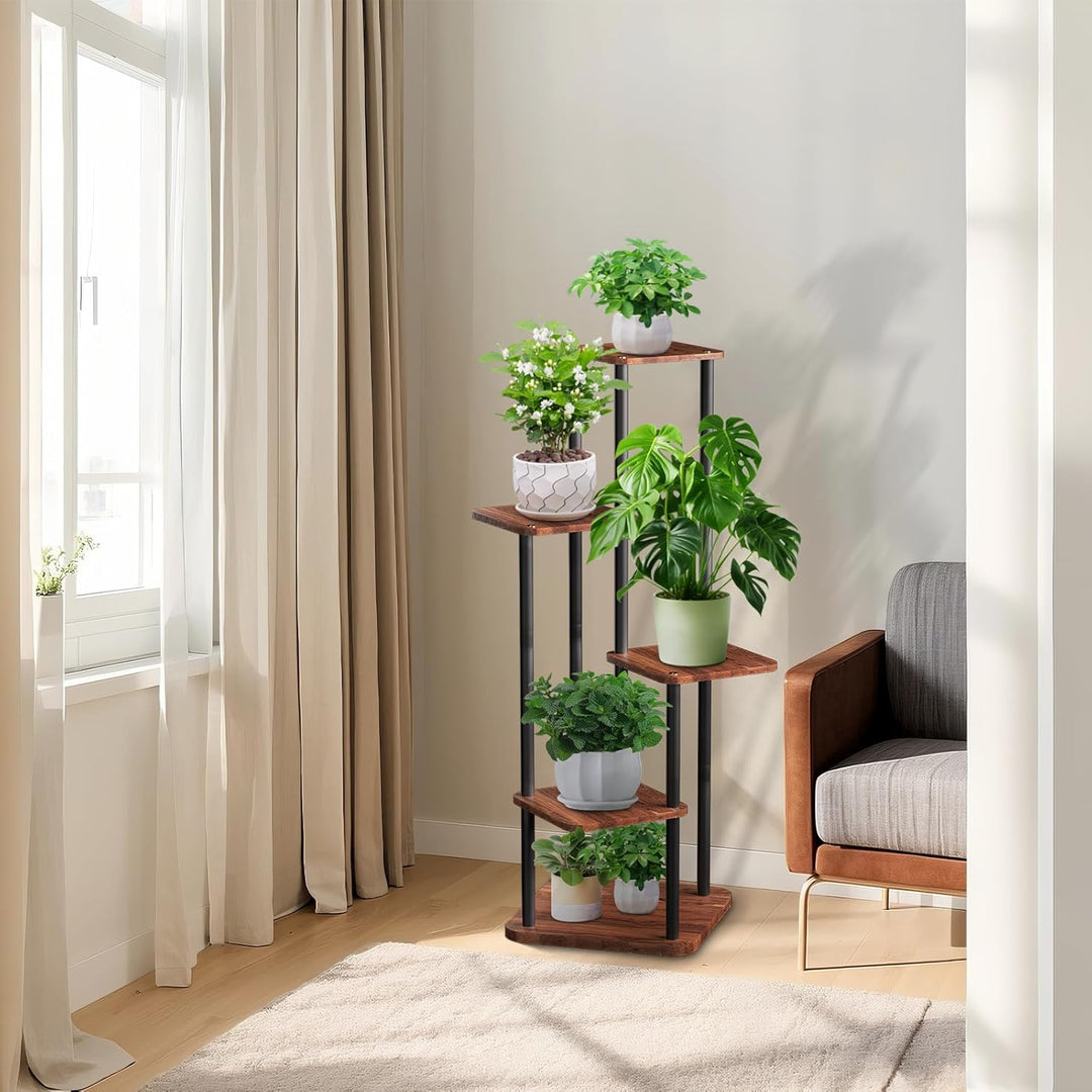 Pflanzenständer Blumenständer indoor 5 Etagen Pflanzenregal Blumentreppe Metall Blumentopf Mode Pfla