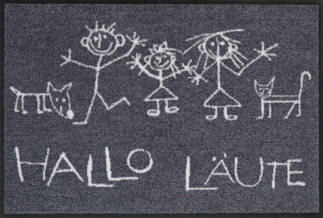 Salonloewe Fussmatte waschbar Hallo Läute 50x75 cm Eingangs-Matte witzig lustig Sprüche Comic Fussab