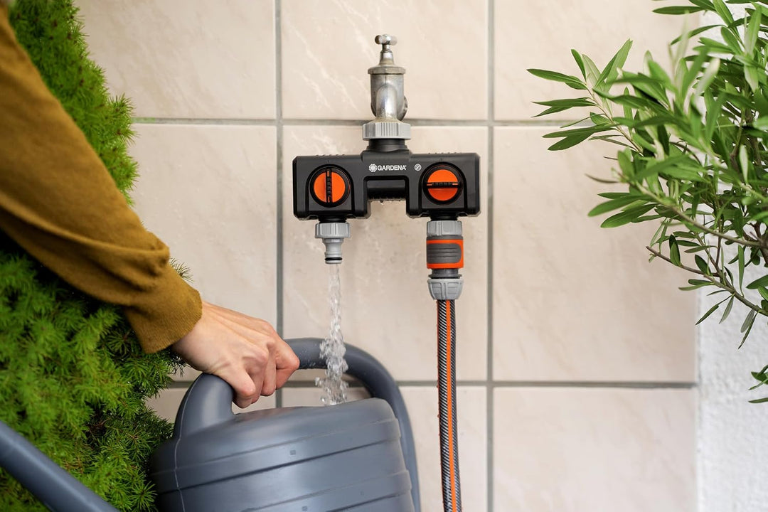 Gardena watering control flex + twin tap connector