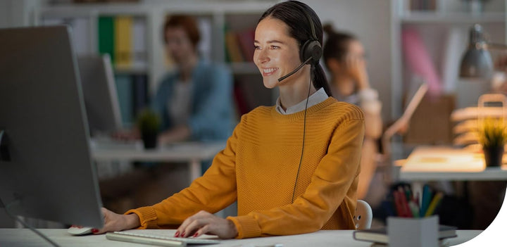 Yealink UH35 USB Headset mit Mikrofon, Mono Headset mit Geräuschunterdrückung, Computer Headset für
