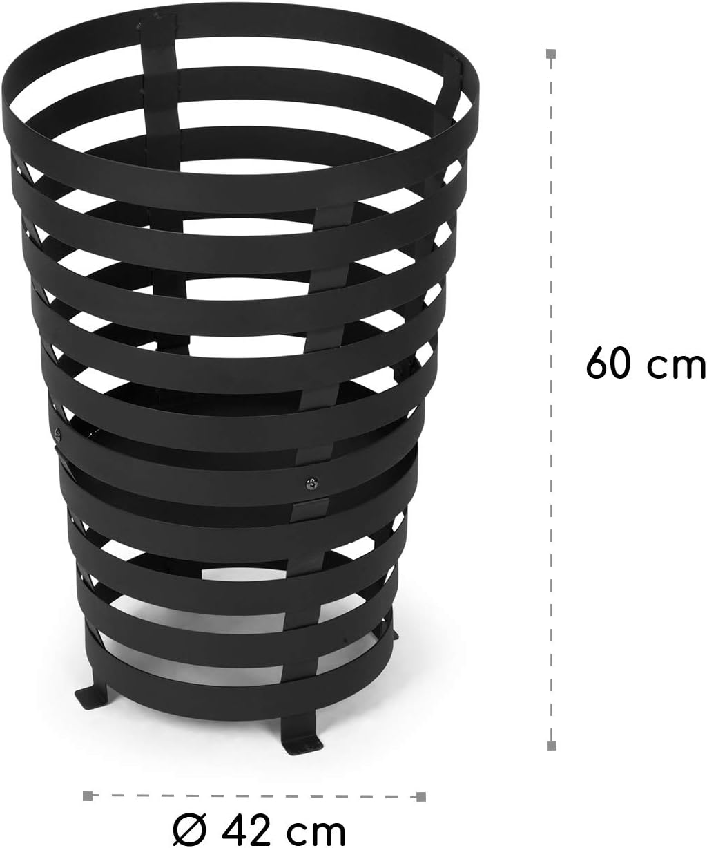 blumfeldt Verus - Feuerkorb aus Stahl, 42 cm Feuerstelle, Stabiler Stand, Feuerschale für den Garten