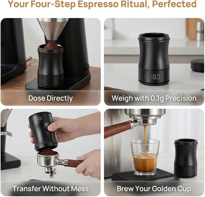 Digitale Dosierbecher Kaffeewaage Becher mit 500/0,1g Hochpräzision, USB-C Aufladbare Espressowaage
