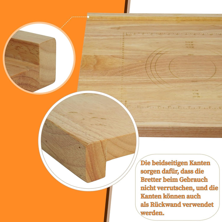 Schneidebrett Holz schneidebretter 51 * 61 * 2cm Rutschfestes Schneidebrett mit Massband Verwendung