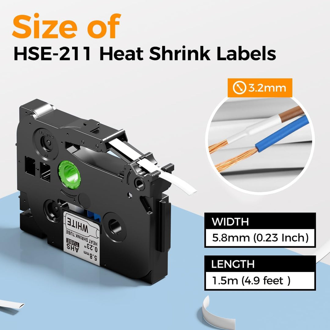 3x Upwinning Hse-211 HSE211 Schrumpfschlauch 5.8mm Kompatible mit Brother Schrumpfschlauch HSe-211 5