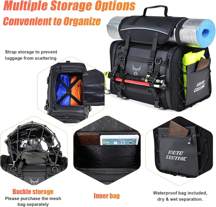 MIGHTYDUTY Motorrad Hecktasche Expandable 55-70L wasserdichte Faltbare Durable Multifunktionale Port