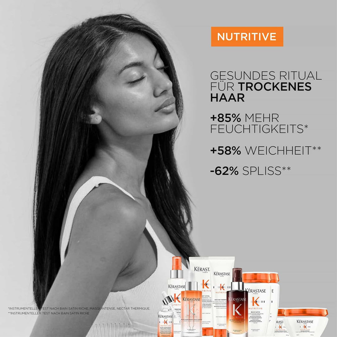 Kérastase Nutritive, Pflegender Hitzeschutz für trockenes, feines bis mittleres Haar, Für mehr Glanz