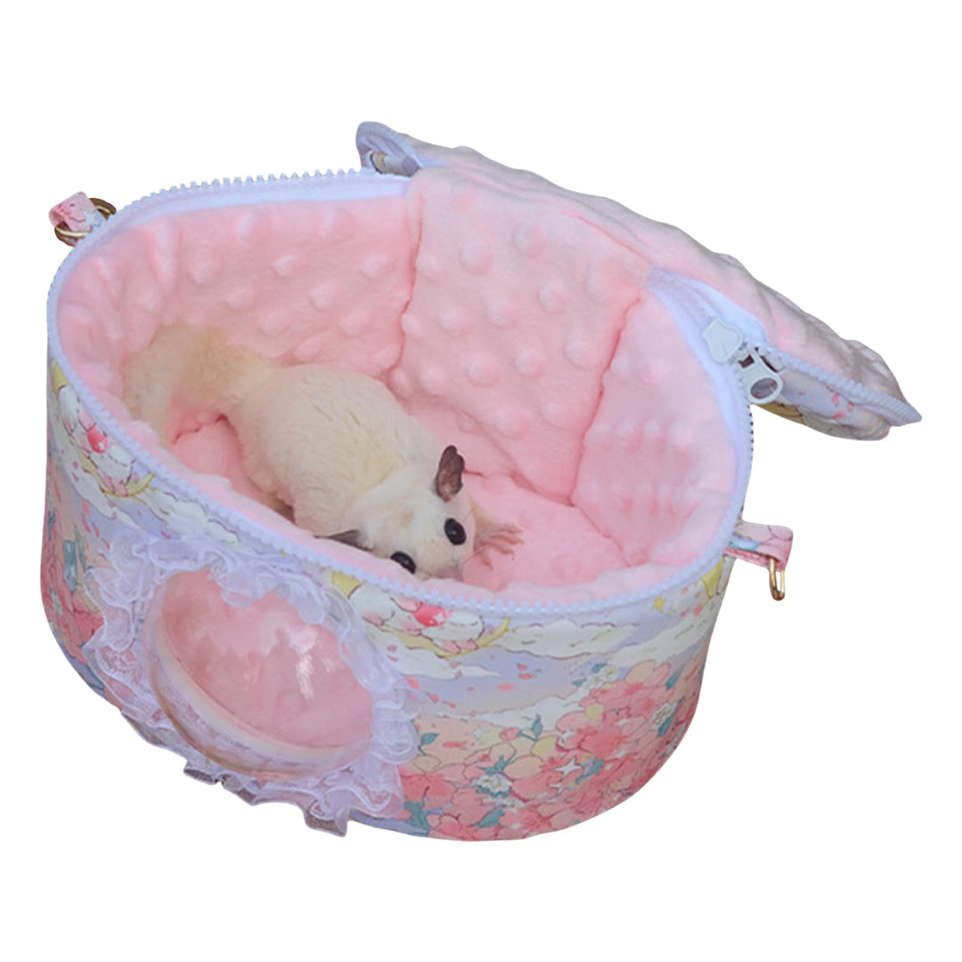 Hamster Transportbox, Tragbare Kleintier Transportbox Für Unterwegs, Verstellbarer Schultergurt Krat