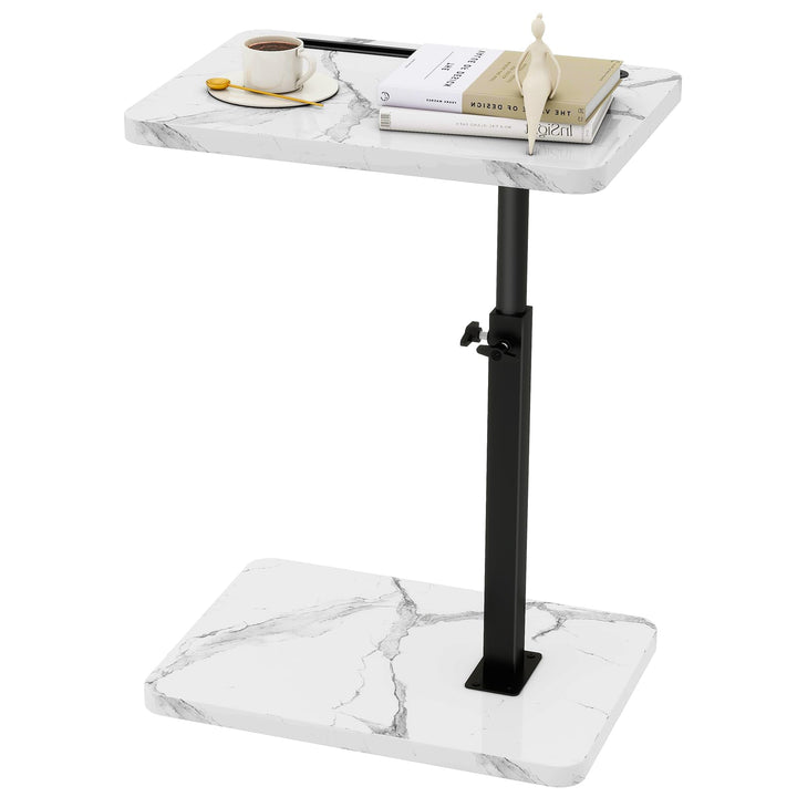 IBUYKE Beistelltisch C Form,360° Rotierbarer und Höhenverstellbar Sofatisch,Couchtisch für schmale R