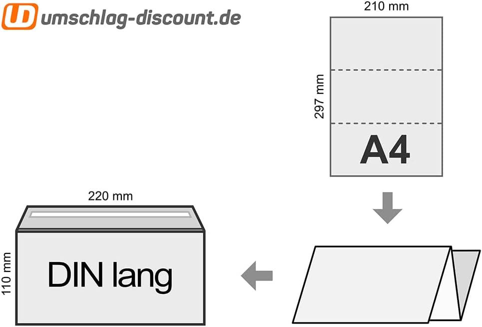umschlag-discount – weisse Premium Briefumschläge mit Sichtfenster für Rechnungen, Angebote &amp; Co – 5