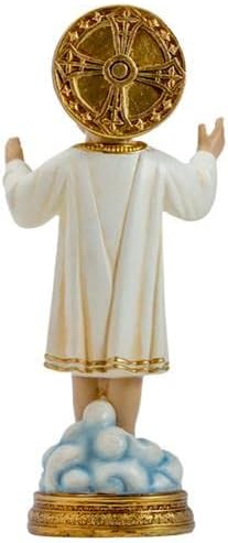 DRW Jesuskind stehendes Kleid aus Harz, handbemalt, 20 cm