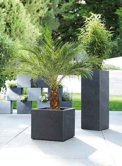 Scheurich C-Cube Pflanzgefäss Stony Black 40 cm, Höhe 33
