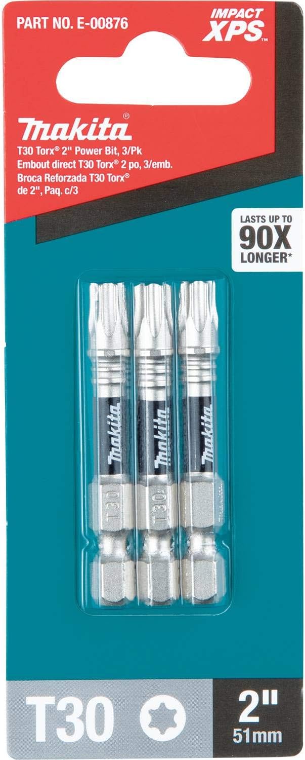 Makita E-00876 Impact XPS T30 Torx 5,1 cm Power-Bit, 3 Stück 3/pk T30, 3/pk T30
