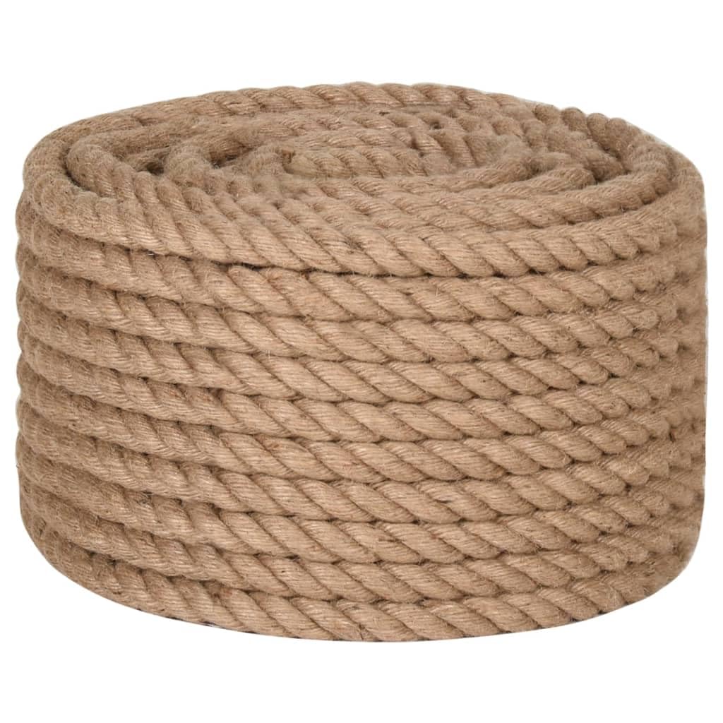 vidaXL Seil 100% Jute 20mm 50m Naturhanf Hanfseil Tauwerk Juteseil Tau Seil 50 m/20 mm, 50 m/20 mm