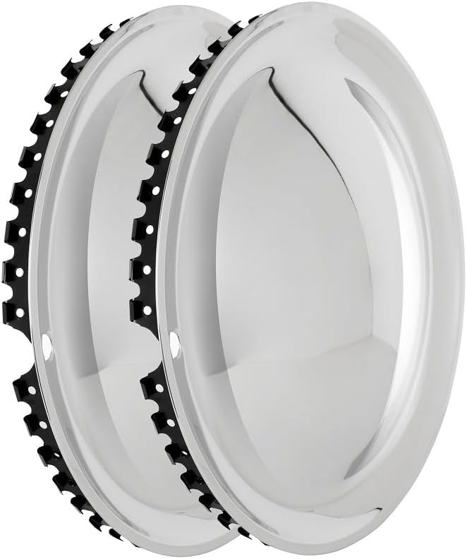 Moon Caps 14" Zoll (2X) Edelstahl poliert Radzierblenden Radkappen Radblenden~