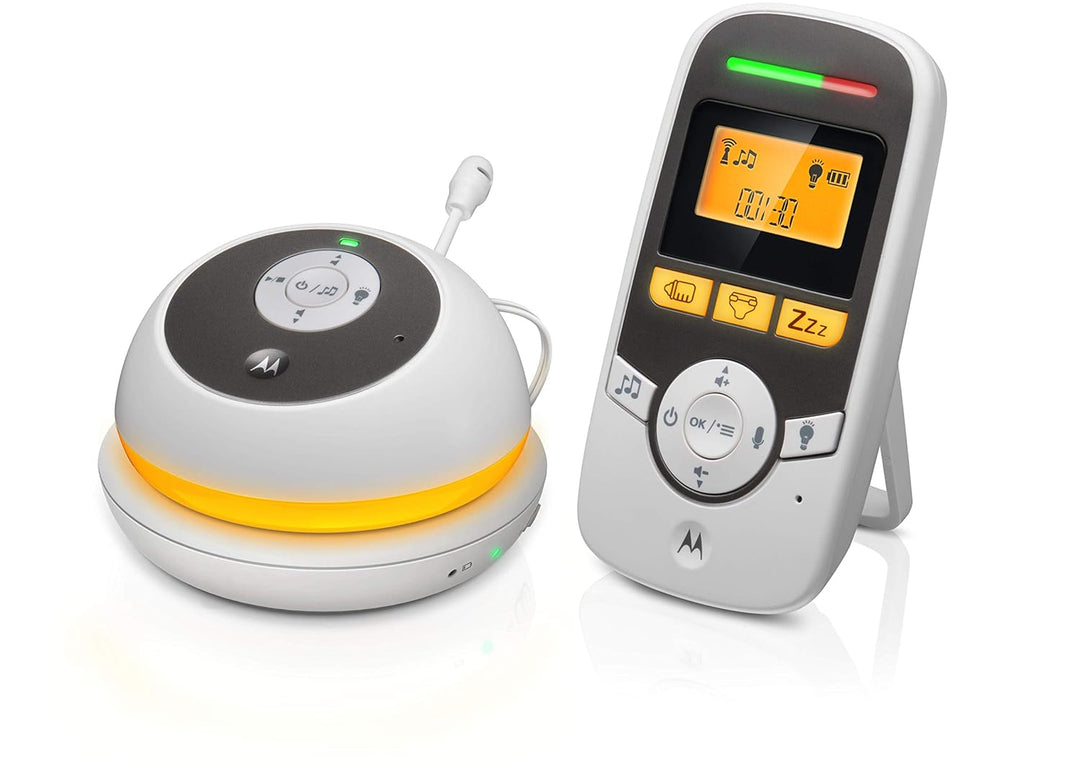 Motorola Baby MBP169 - Tragbare Babyphone Audio mit Display 1.5 Zoll und Babypflege-Timer – Weiss MB