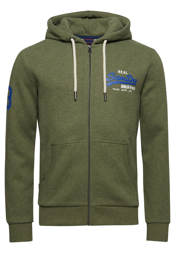Superdry Herren Kapuzenjacke mit klassischem Logoprint Thrift Olivgrün Meliert S