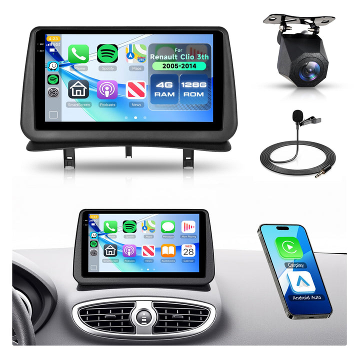 4G+128G Android Autoradio für Renault Clio 3th 2005-2014 Rimoody 9 Zoll IN-Cell Stereo Clio 3th mit
