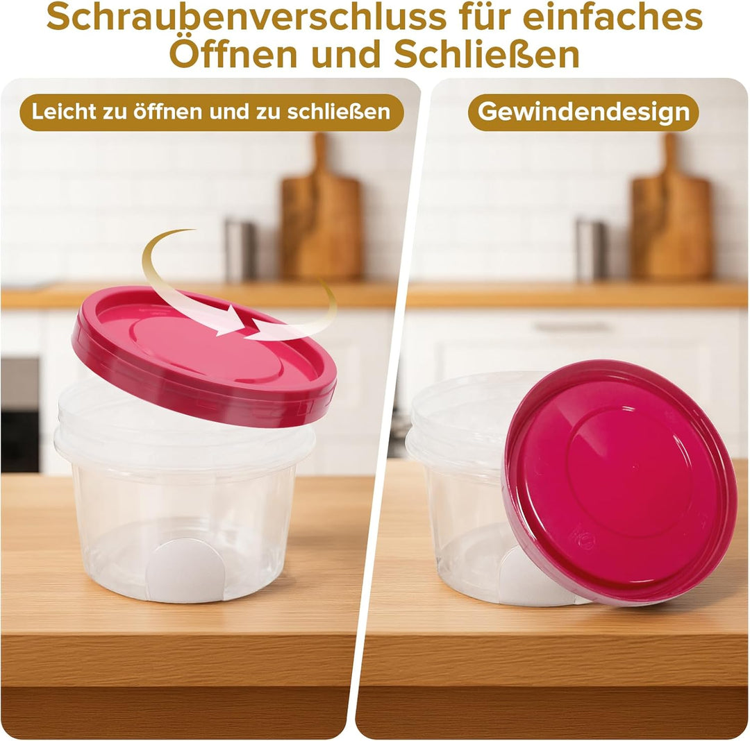 Mssushi 12 Stk 500ml Frischhaltedosen mit Deckel, Suppe Lebensmittelbehälter, Runde Wiederverwendbar