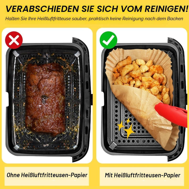 BYKITCHEN 210pcs Backpapier für Heissluftfritteuse Ninja Flex Drawer AF500EU 10,4L Dual Zone,Airfrye