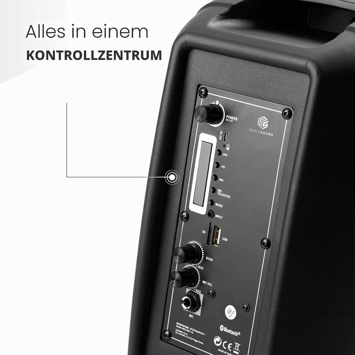 Music Sound | Speaker Karaoke | Bluetooth-Lautsprecher mit LED-Licht - 5 Watt Leistung