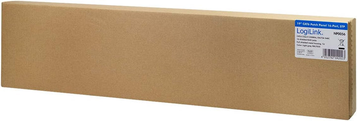 LogiLink Professional EconLine Cat.6 (250 MHz) Patchpanel - Verteilerfeld, 19", STP (geschirmt) 16-P