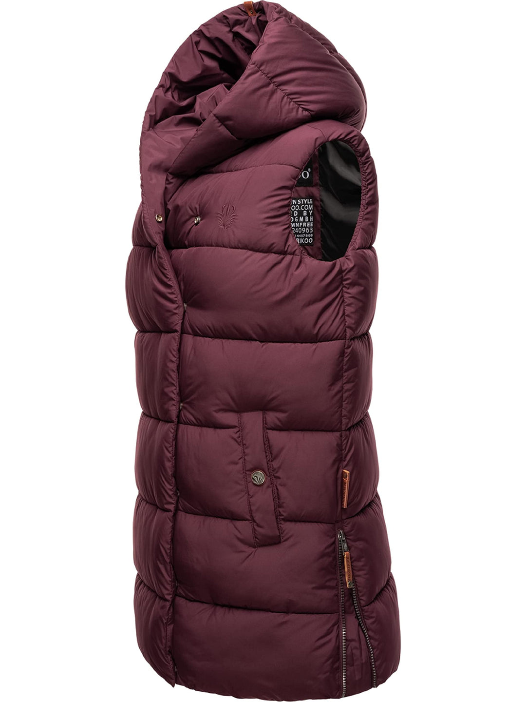Navahoo warme Damen Winter Steppweste lang mit Kapuze Madilynaa XS-XXL M Wine, M Wine