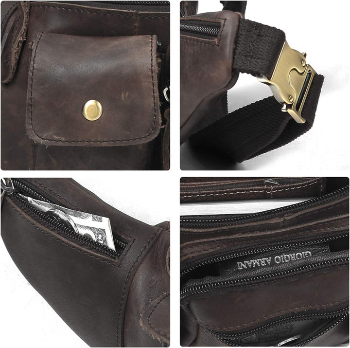 FANDARE Neu Gürteltasche Bauchtasche Brusttasche Herren Sling Bag wasserdichte Geeignet Hüfttasche J