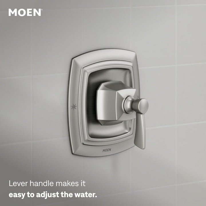 Moen 82922SRN Conway Einhandgriff Posi-Temp Wannen-/Duscharmatur, Spot Reset Nickel gebürstet, Spot