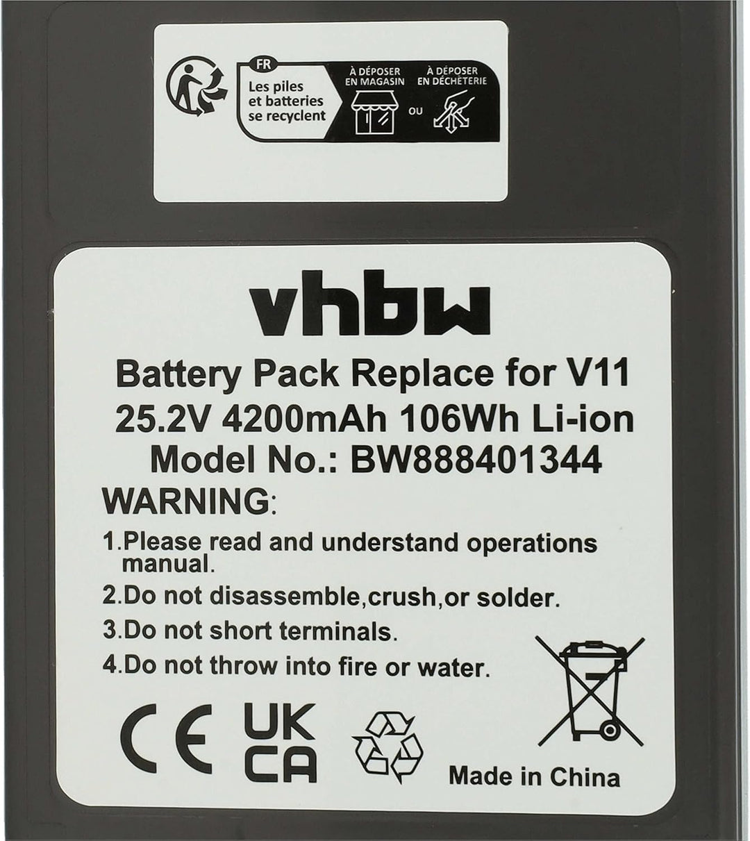 vhbw Akku kompatibel mit Dyson V15 Detect Total Clean SV22, V15s Submarine Staubsauger Dunkelgrau (4