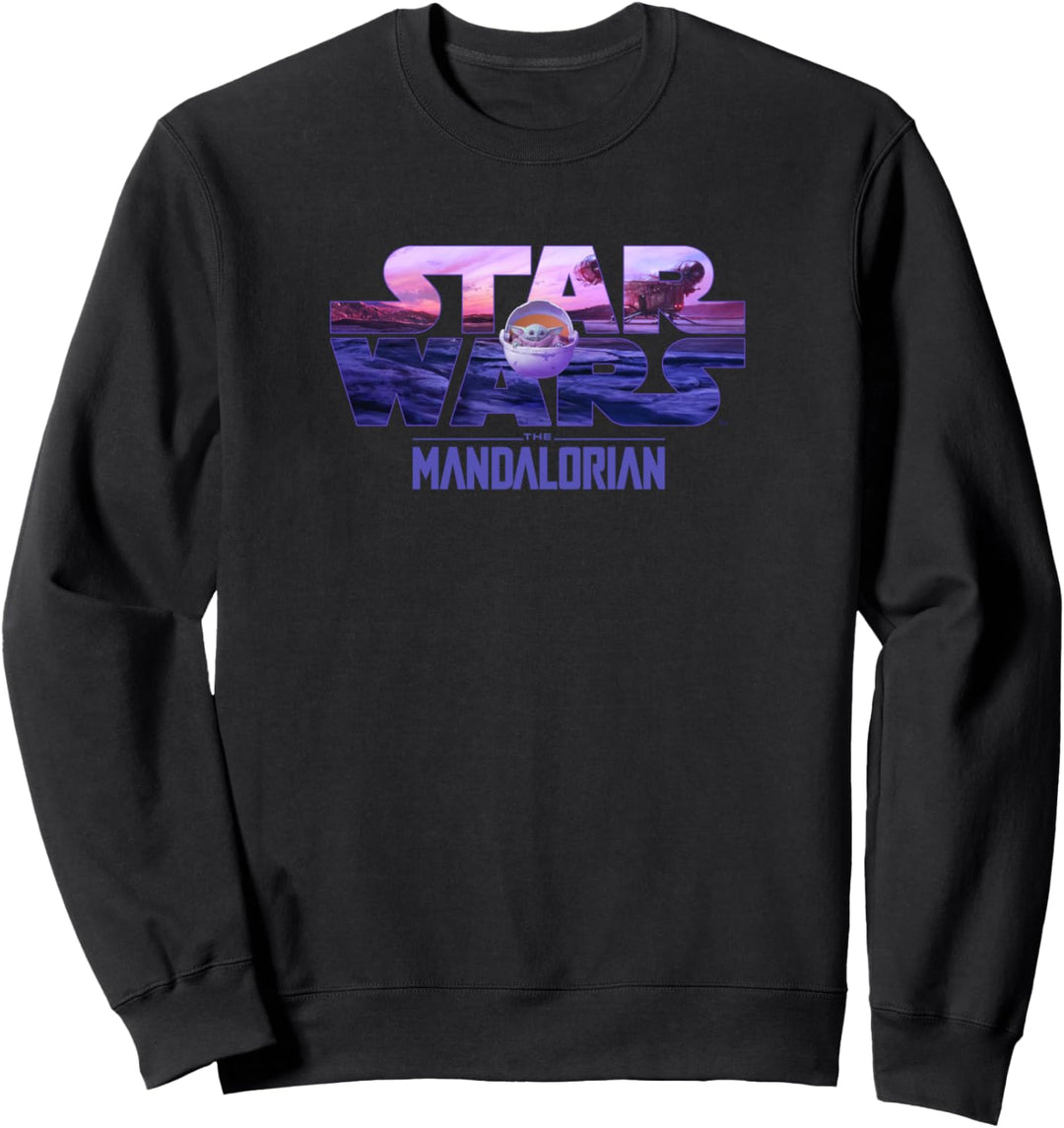 Star Wars: The Mandalorian Grogu In Pod Purple Skyline Sweatshirt