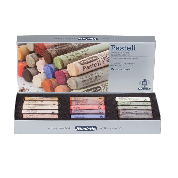 Schmincke – Pastell, 15 Farben „Portrait“, 77 415 097, Kartonset mit 15 Pastellstiften, handgefertig
