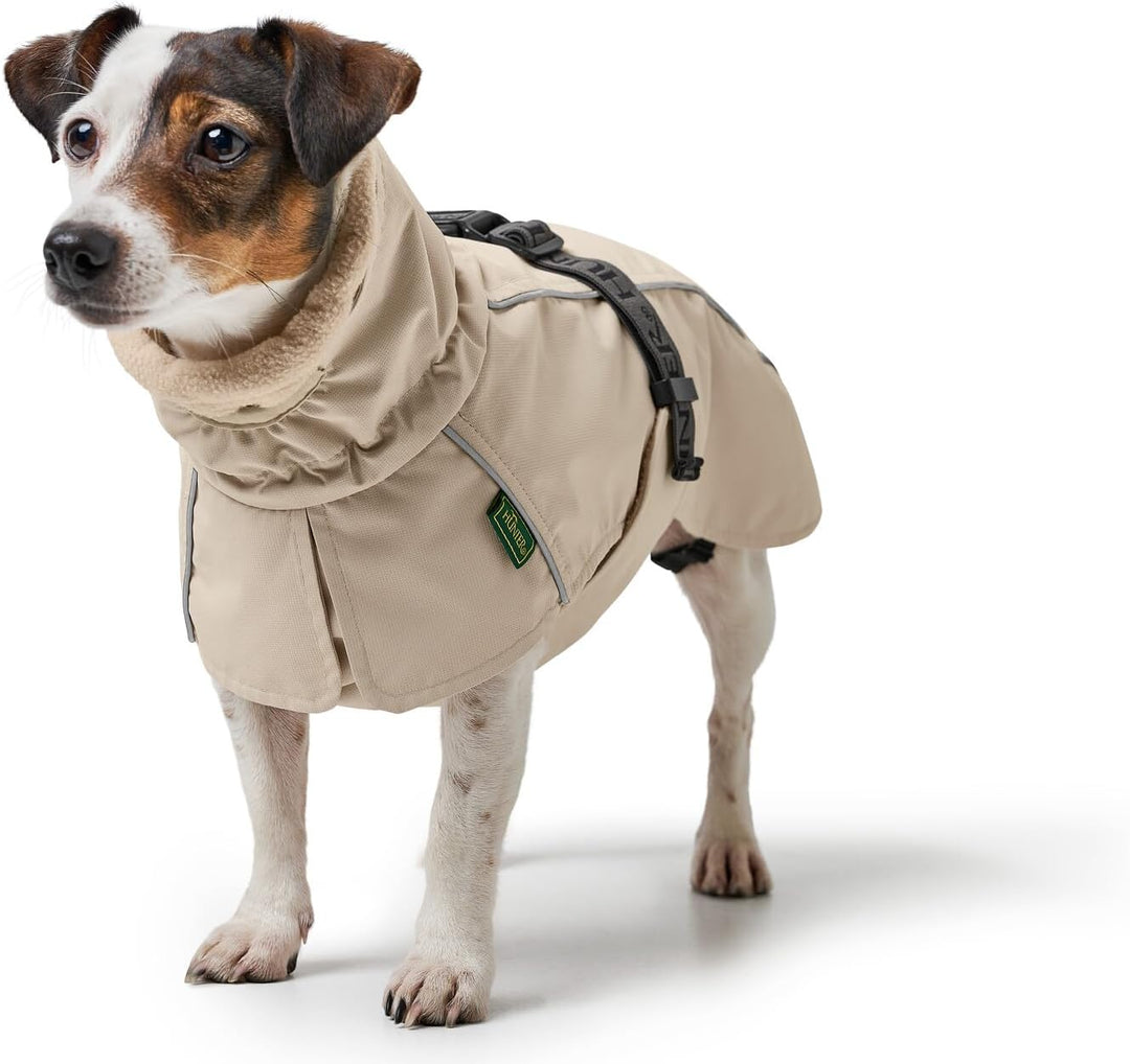 HUNTER Hundemantel NORDBY, Farbe: Creme, wasserabweisend, warm gefüttert, reflektierend, ideal für O