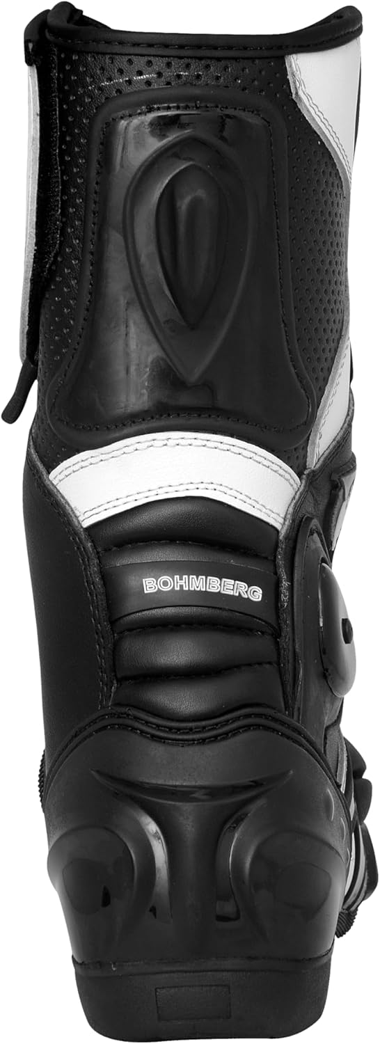 Bohmberg Spartans Motorradstiefel Herren-ergonomisch-leicht, Motorradschuhe aus echtem Leder mit auf