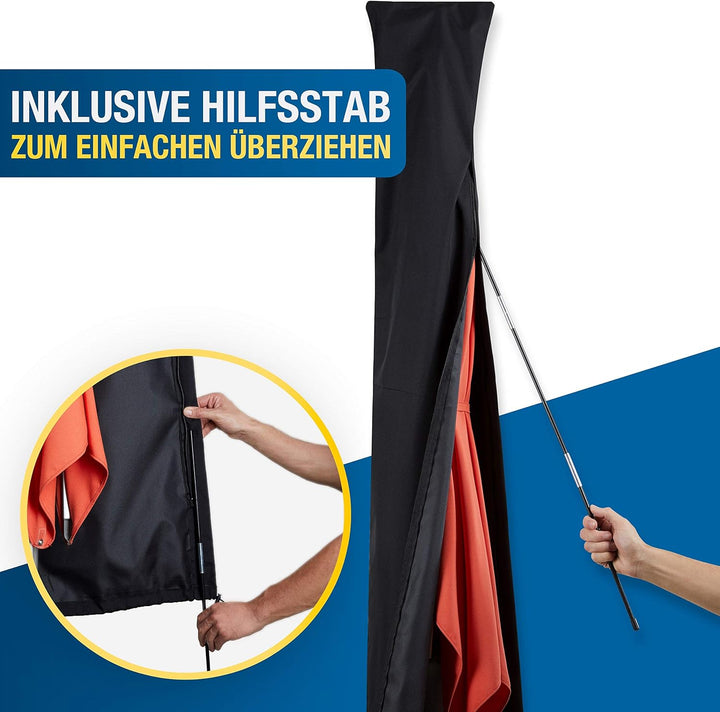 SPRINKS® Sonnenschirm Schutzhülle bis Ø 300cm - Reissfeste Sonnenschirmhülle mit UV Schutz - Wetterb