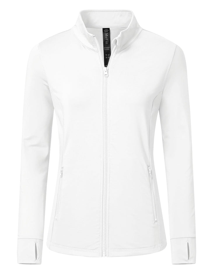 MoFiz Sportjacke Damen Leicht Trainingsjacke Mikrofleece Sweatjacke Wandershirt mit Reissverschluss