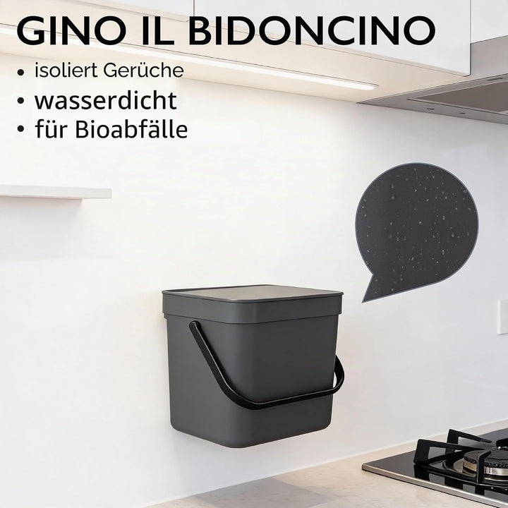 Gino Organischer Abfalleimer, 7 l, Anthrazit anthrazit 7 lt, anthrazit 7 lt