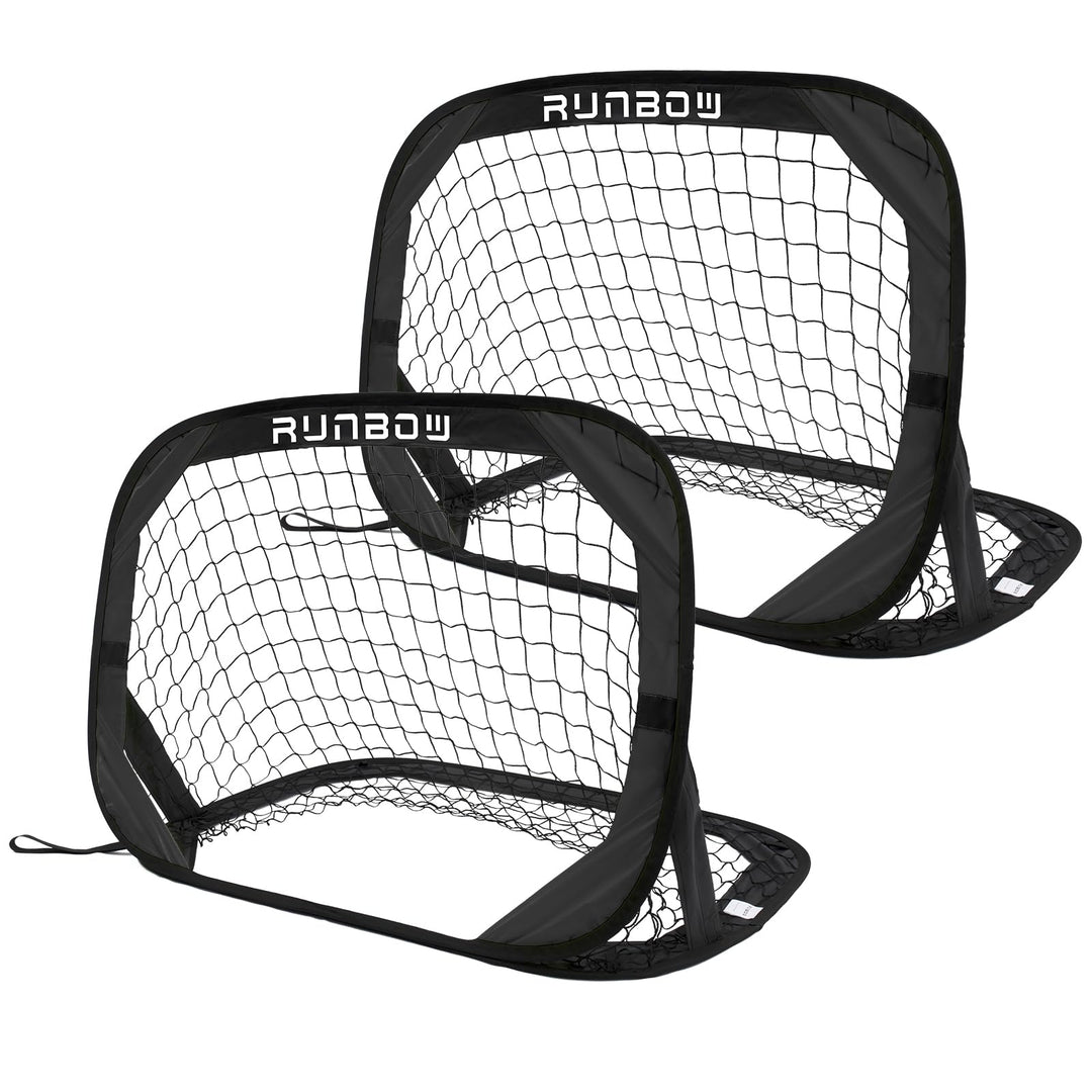 RUNBOW 100 x 67 cm Kinder Fussballtor mit Tragebeutel, tragbares Pop-up-Fussballnetz für Hinterhoftr