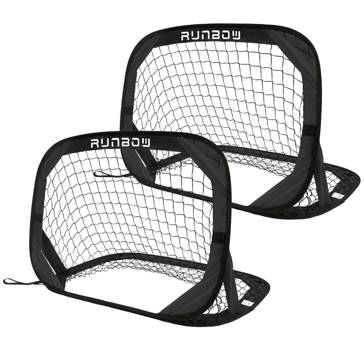 RUNBOW 100 x 67 cm Kinder Fussballtor mit Tragebeutel, tragbares Pop-up-Fussballnetz für Hinterhoftr
